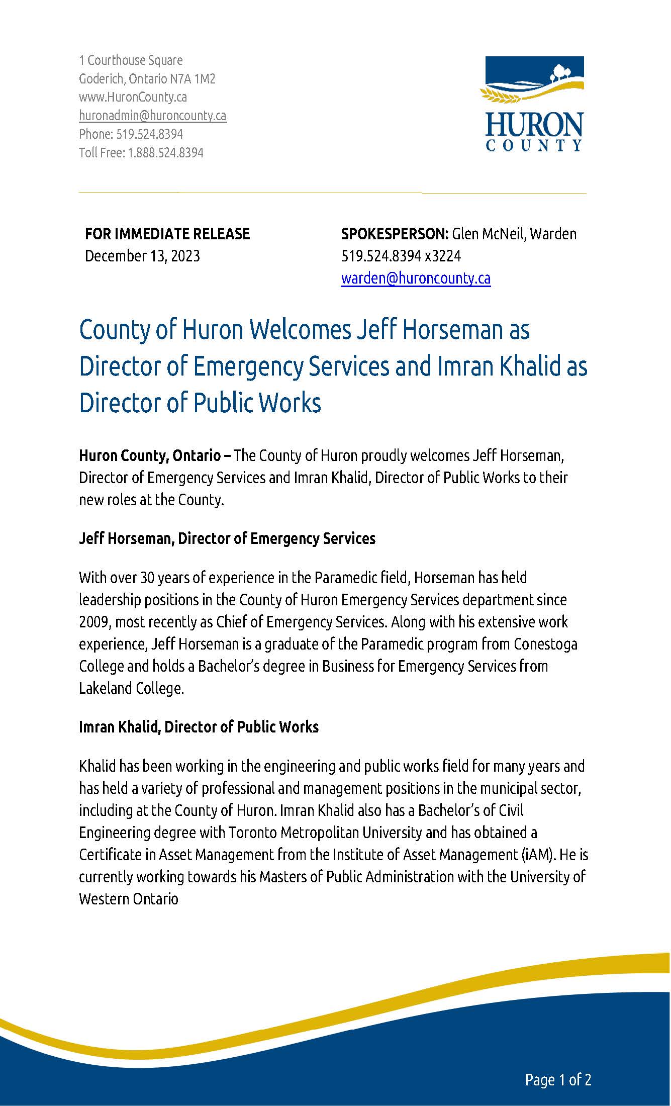 HC Media Release
